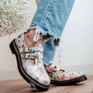 Dr. Martens Floral Buckle Flats